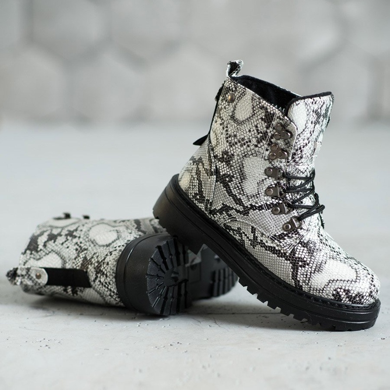 SHELOVET Laced Trappers white multicolored 1