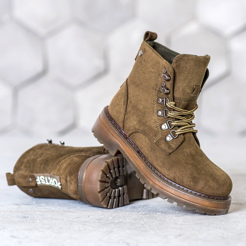 SHELOVET Laced Trappers brown multicolored green 1