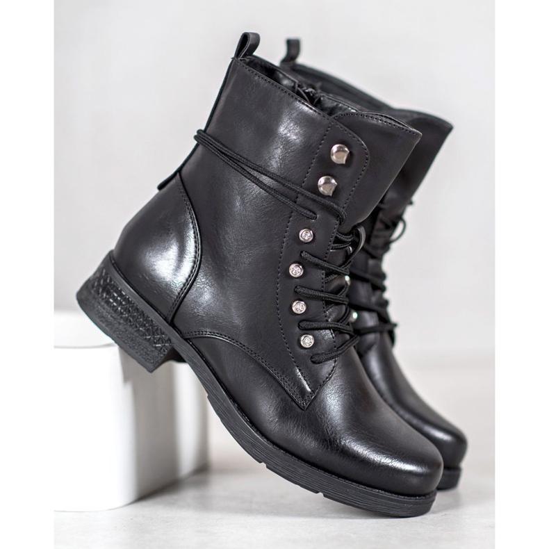 SHELOVET Eco-leather boots black 1