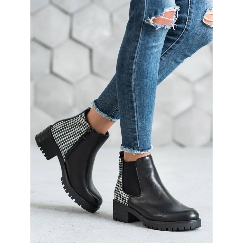 Seastar Chelsea Boots With Pattern white black 2