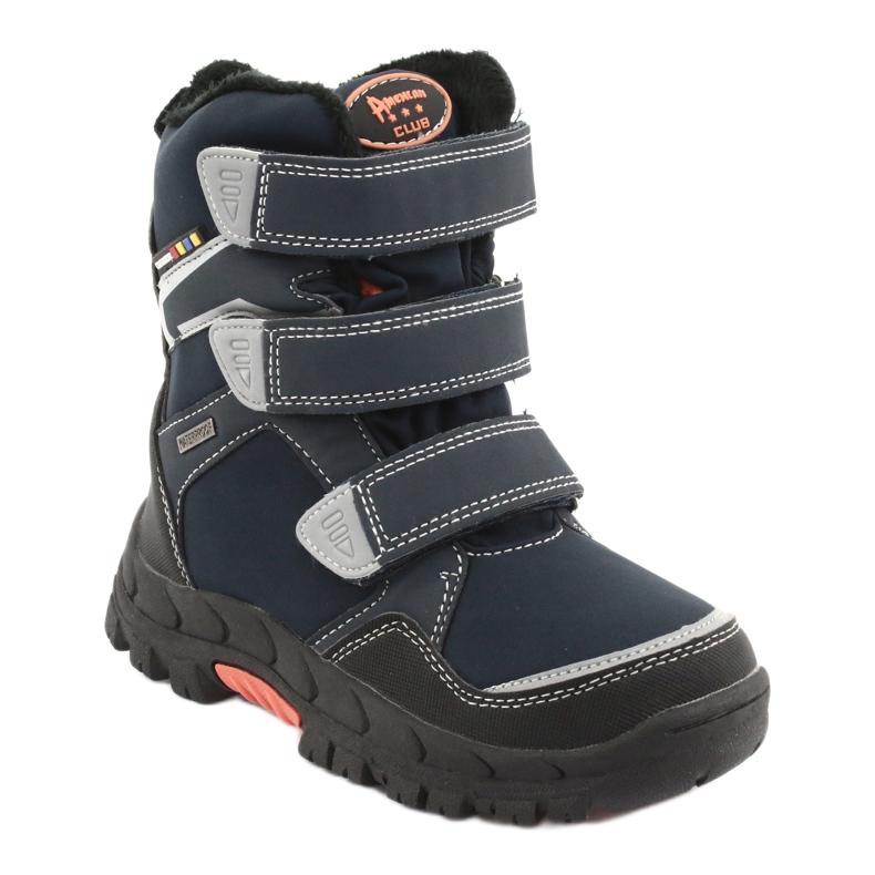 American Club Boots with an American RL32 membrane navy blue orange 1