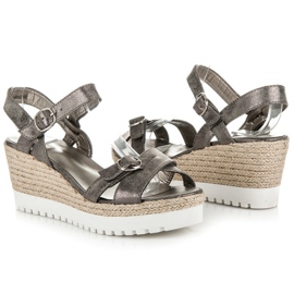Kylie Espadrilles Silver Sandals grey 1