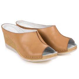 Vinceza Leather Slippers brown 1 Vinceza Leather Slippers brown 1