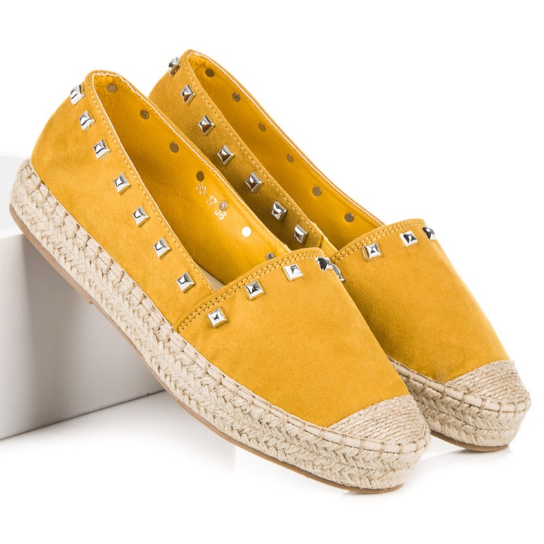 Nio Nio Yellow Espadrilles With Studs 2