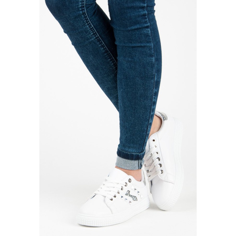 Fashionable Sneakers On The Binding white 1
