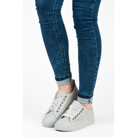 Gray Sneakers With A Ribbon grey 1