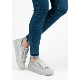 Gray Sneakers With A Ribbon grey 2