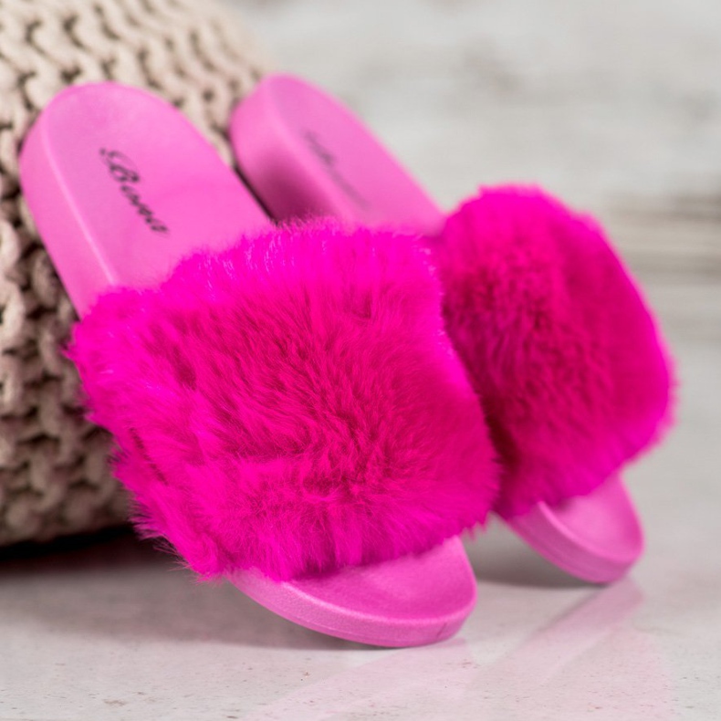 Bona Slippers With Fur pink 1