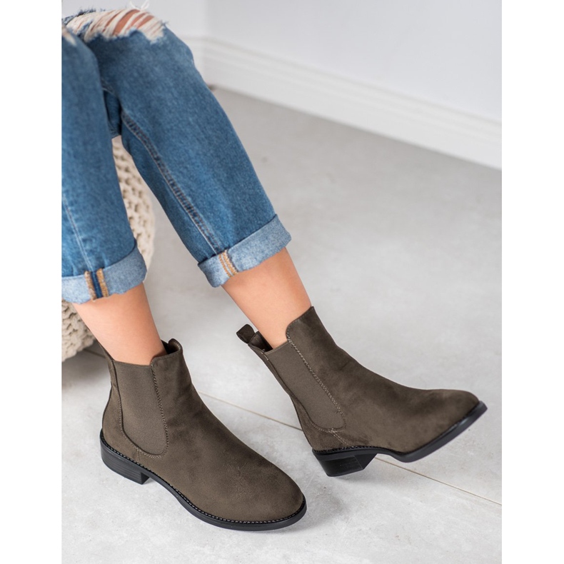 SDS Suede Chelsea boots green 1