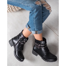 SHELOVET Lace-up Workers black 2