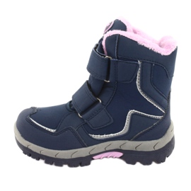 American Club boots with HL28 membrane navy blue butterflies pink 2