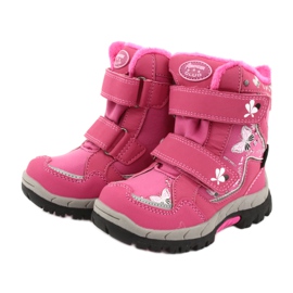 American Club boots with HL28 membrane pink butterflies white black 3