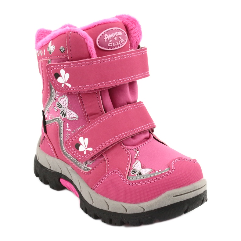 American Club boots with HL28 membrane pink butterflies white black 1