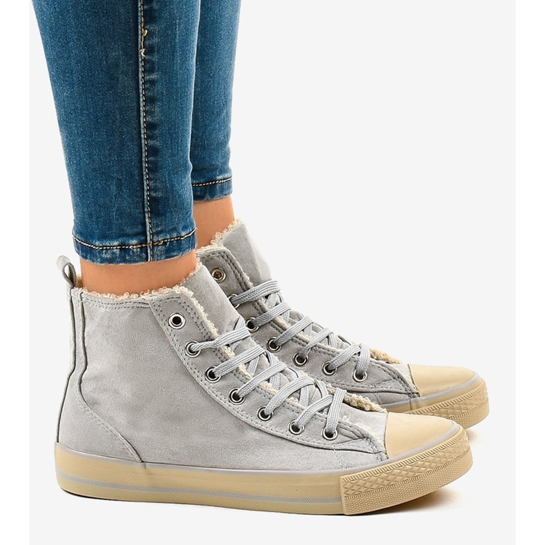 Gray insulated sneakers T-040 grey 2