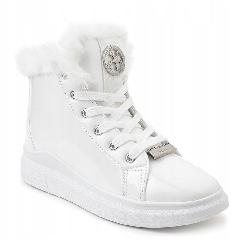 Lacquered warm white sneakers TL135-9 1
