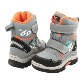 American Club boots with a gray RL34 membrane black orange grey 4