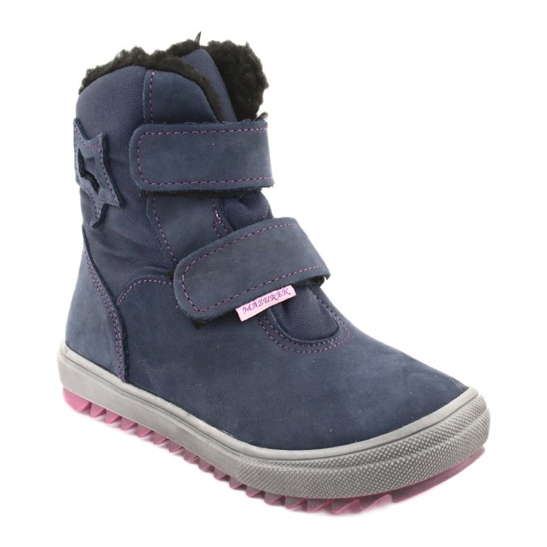 Boots boots with a Mazurek 1352 navy blue membrane pink 1