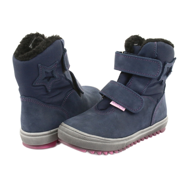 Boots boots with a Mazurek 1352 navy blue membrane pink 3