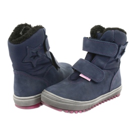 Boots boots with a Mazurek 1353 navy blue membrane pink 3