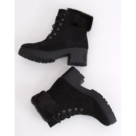 Black lace-up boots B0-217 Black 2