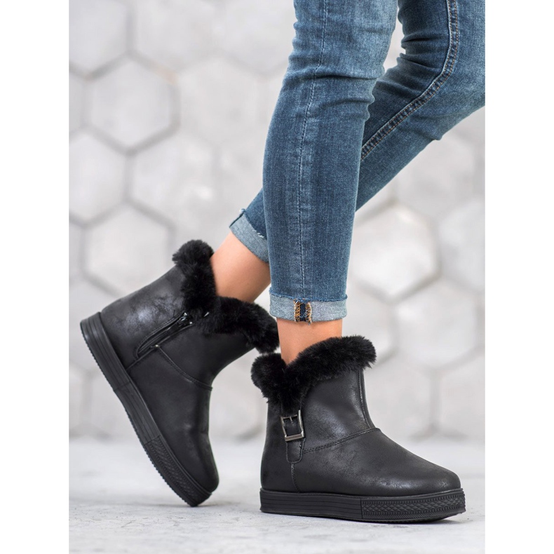SHELOVET Booties With A Zipper black 1
