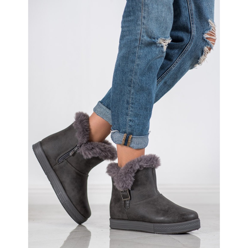 SHELOVET Booties With A Zipper grey 1