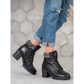 SHELOVET Lace-up Booties On A Post black 2