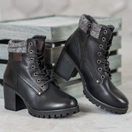 SHELOVET Lace-up Booties On A Post black 1