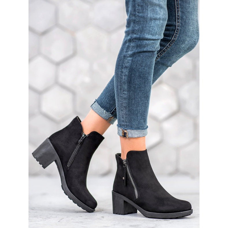 Diamantique Casual boots on a post black 1