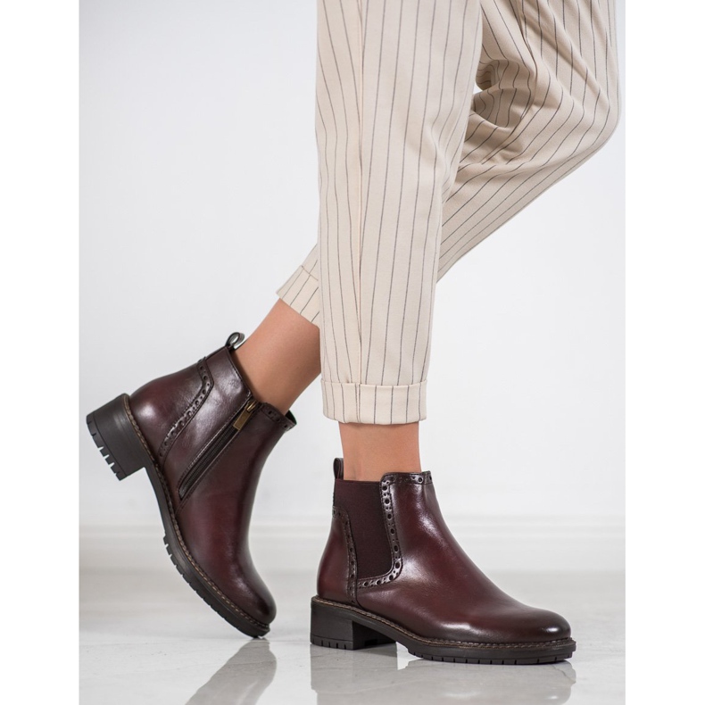 Filippo Maroon boots with eco leather red 1