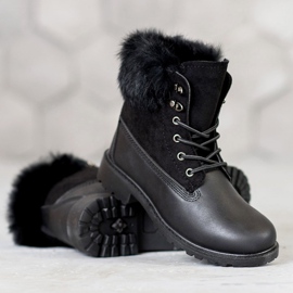 SHELOVET Trappers With Fur black 2