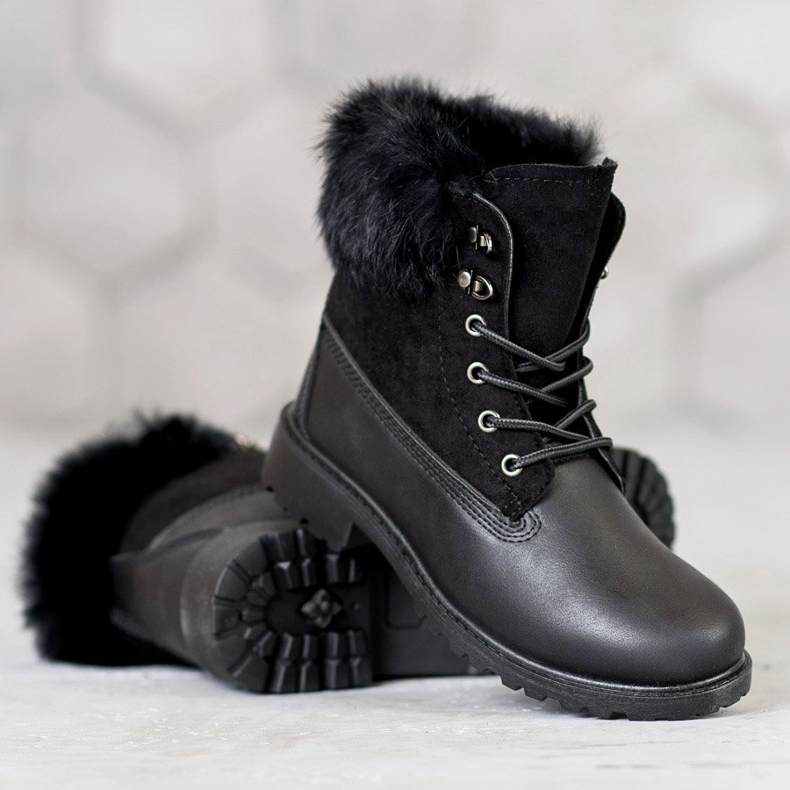 SHELOVET Trappers With Fur black 2
