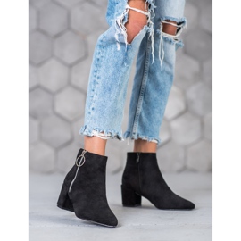 SHELOVET Suede Booties In Spitz black 2