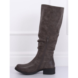 Gray flat boots for women 1084-PG Gray grey 1