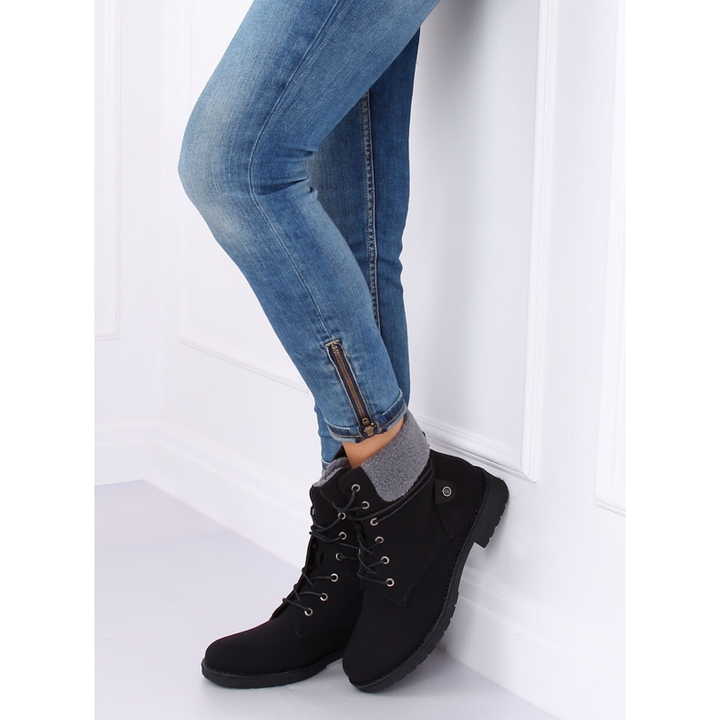 Black lace-up boots K-9926 Black 1