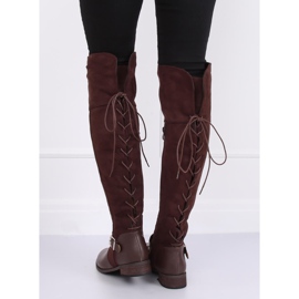 Over-the-knee boots with flat heels brown 688-3 Brown 1