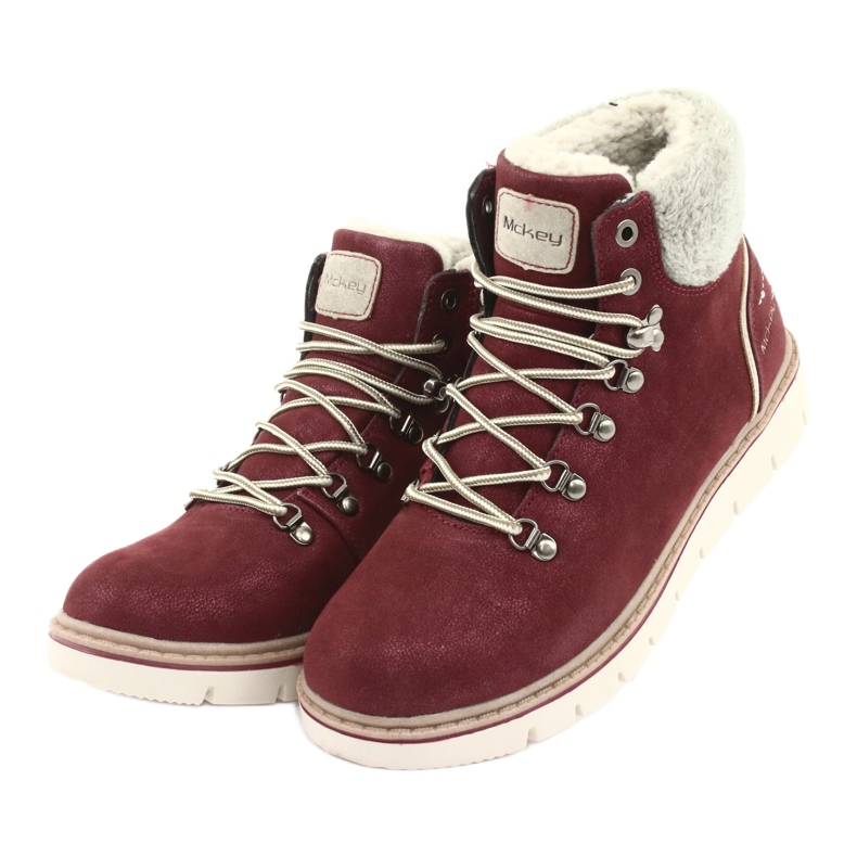 MCKEY 1072 lace-up winter boots brown multicolored grey 3