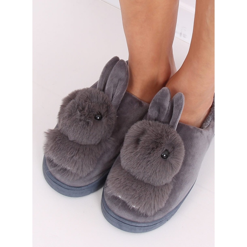 Gray slippers bunnies gray MA01 Gray grey 2