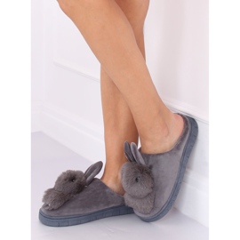 Gray slippers bunnies gray MA01 Gray grey 1
