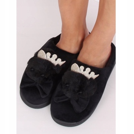 Black women's black slippers DD112 Black 2 Black women's black slippers DD112 Black 2