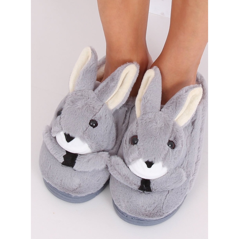 Gray slippers bunnies gray MA17 Gray grey 2