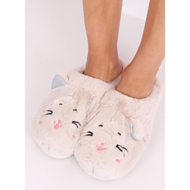 Women's beige slippers MA16 Milk White 1
