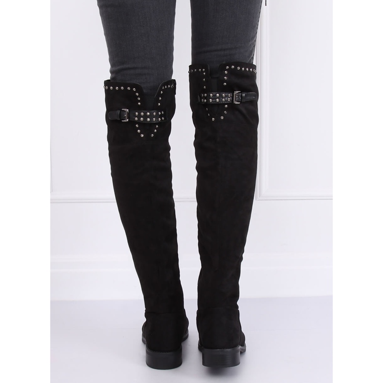 Black suede boots Z173 Black 1