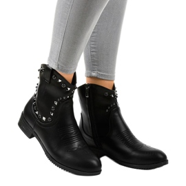 Black ankle boots with a L893-2 zipper 1
