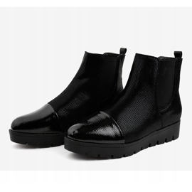 Black flat boots with an elastic band KLS-83-1 2