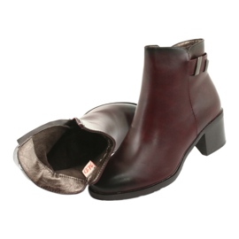 M.Daszyński Boots on the zipper insulated Daszyński SA153 claret red multicolored 5