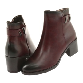M.Daszyński Boots on the zipper insulated Daszyński SA153 claret red multicolored 4