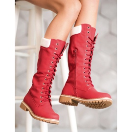 Seastar Warm lace-up boots red 1
