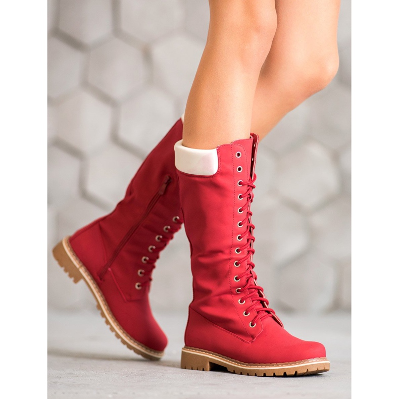 Seastar Warm lace-up boots red 2