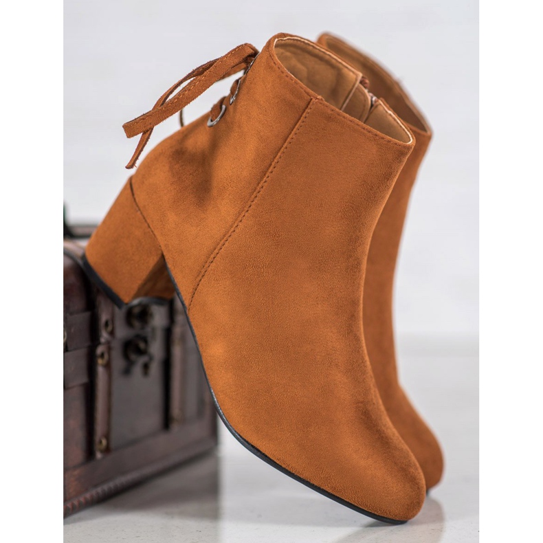 Forever Folie Suede Booties With A Bow brown 1